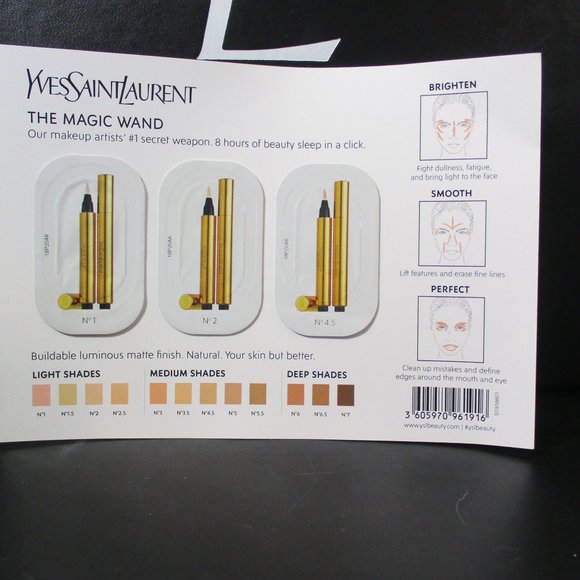 YSL YVES SAINT LAURENT THE MAGIC WAND SAMPLE CARD LOT OF 5 NEW - Picture 3 of 3